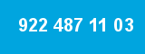 922 487 11 03 922 487 11 03